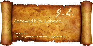 Jeremiás Laborc névjegykártya